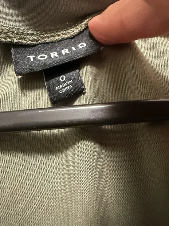 torrid Olive Green Midi Skater Dress with Pockets - Picture 3 of 5